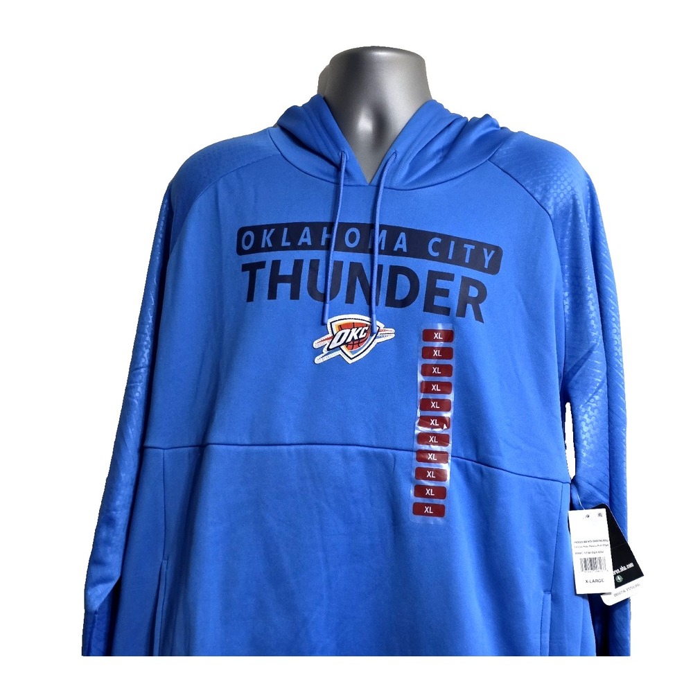 Brand New Men's NBA OKC Thunder Blue Hooded Sweater Size XL Warm -X Large - Picture 3 of 16